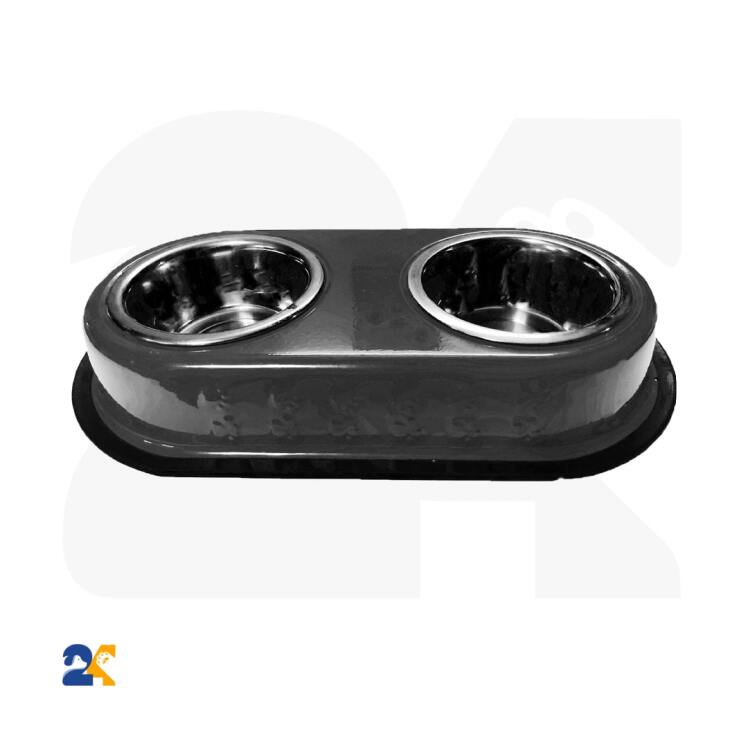 ظرف غذای سگ استیل دوقلو سایز 100