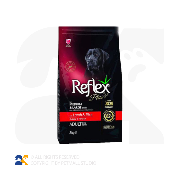 غذای خشک سگ بالغ رفلکس پلاس با طعم بره و برنج 