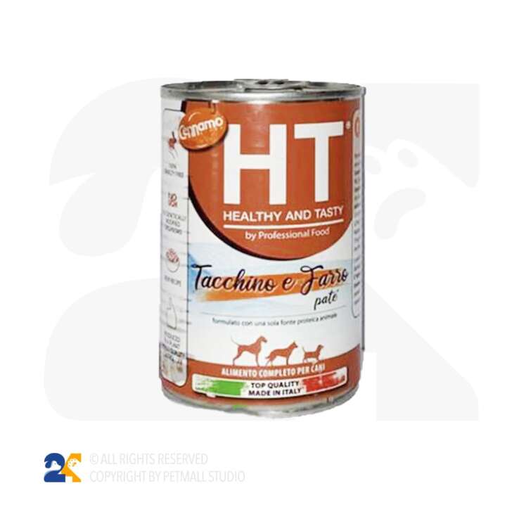 کنسرو سگ مونوپروتئین اچ تی با طعم بوقلمون و غلات 