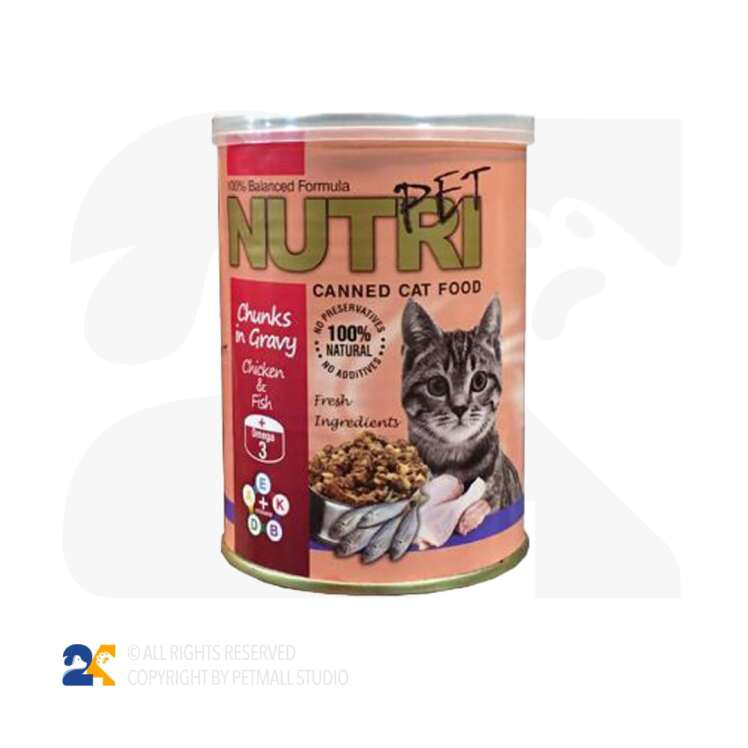 کنسرو غذای گربه نوتری مرغ و ماهی 