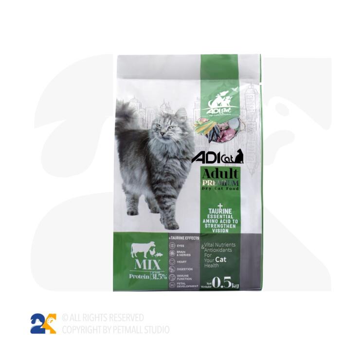 غذای خشک گربه پریمیوم آدی کت میکس گوشت و مرغ 