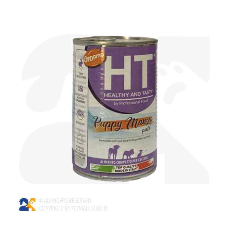 کنسرو سگ پاپی مونوپروتئین اچ تی با طعم گوشت گوساله