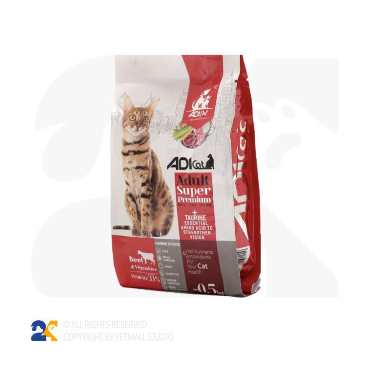 غذای خشک گربه بالغ آدی کت طعم گوشت و سبزیجات