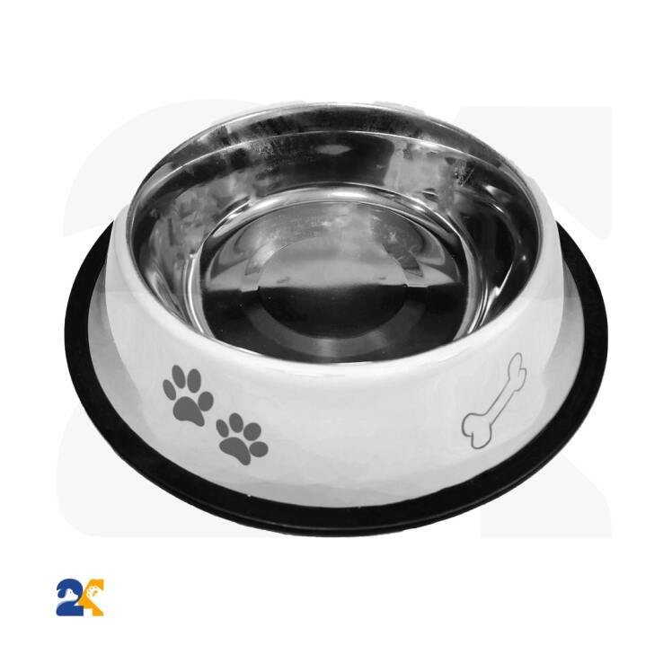 ظرف غذای سگ استیل طرح دار 64
