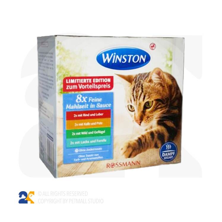 پوچ گربه با 4 طعم مختلف وینستون بسته 8 عددی 