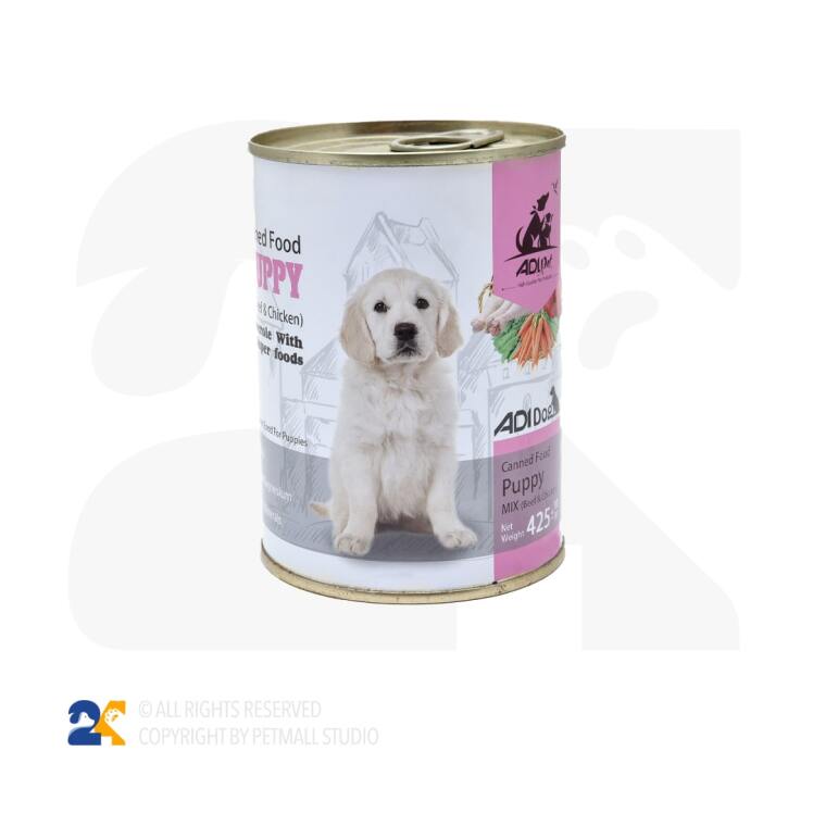 کنسرو مخصوص سگ پاپی آدی پت مخلوط گوشت و مرغ