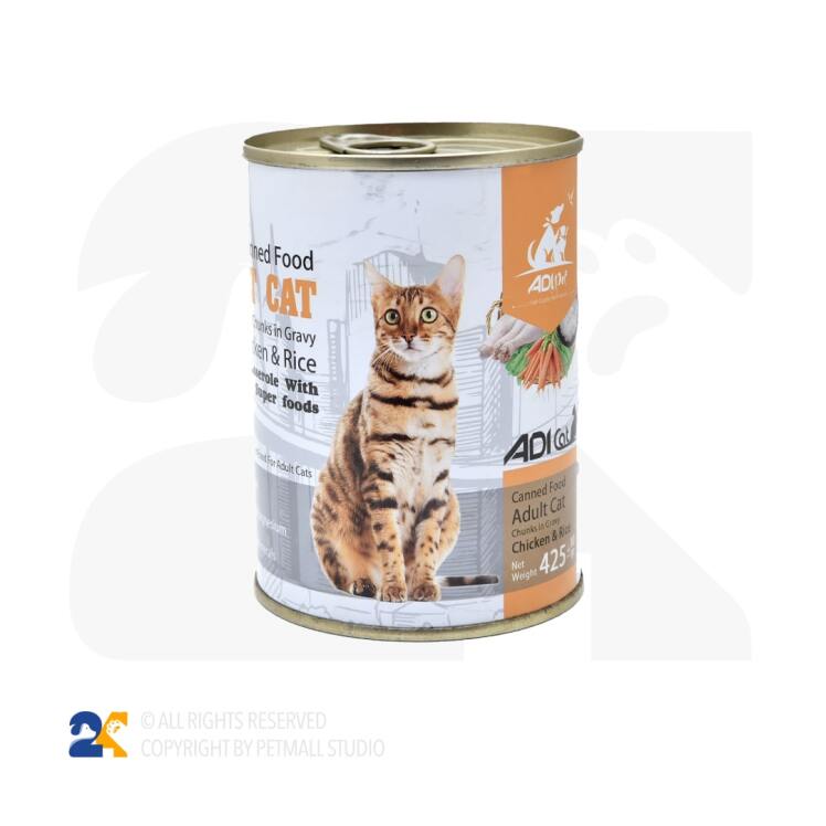 کنسرو مخصوص گربه آدی کت با طعم مرغ و برنج