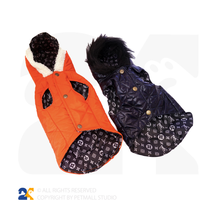 کاپشن بدون آستین کلاه دار سگ سایز L