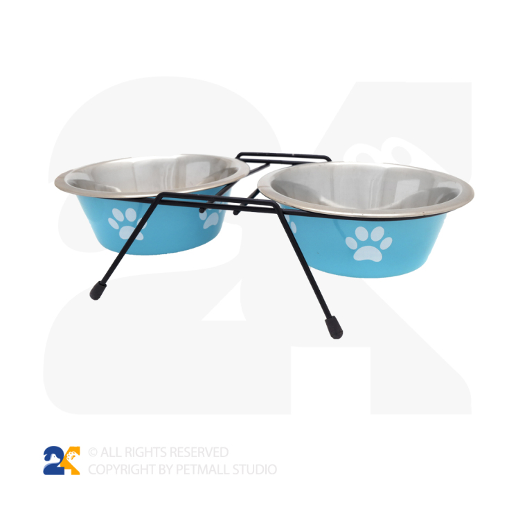 ظرف غذا سگ و گربه استیل پایه دار