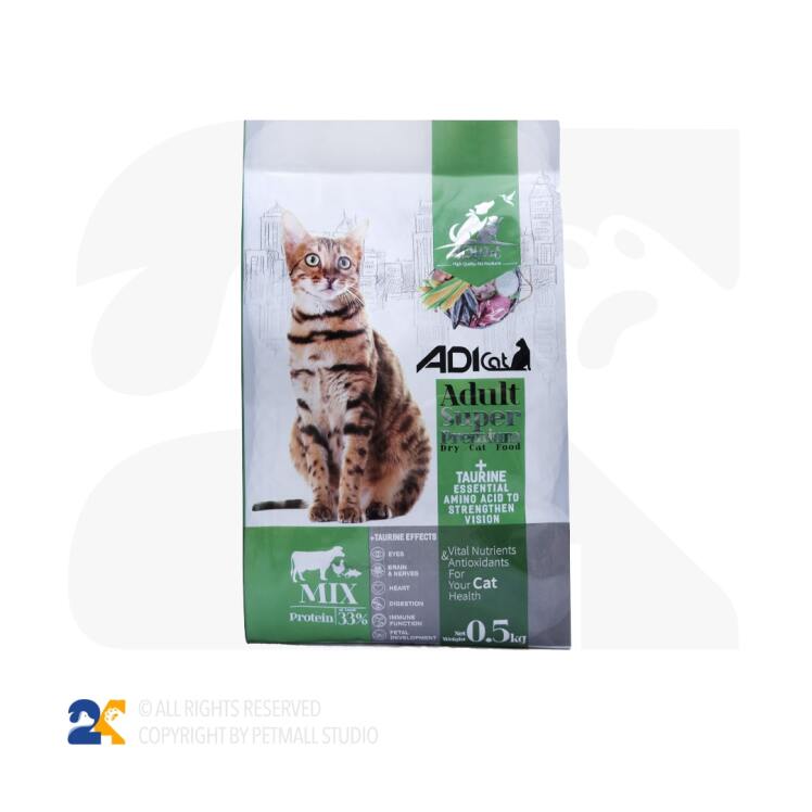 غذای خشک گربه بالغ سوپر پریمیوم آدی کت میکس گوشت و مرغ